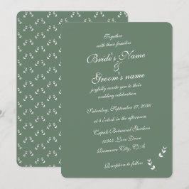 Elegant Formal Sage Olive Green Script Wedding Einladung