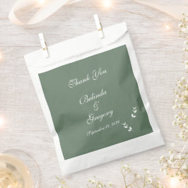 Elegant Formal Sage Olive Green Script Wedding Geschenktütchen