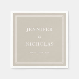 Elegant Formal Taupe Wedding Serviette