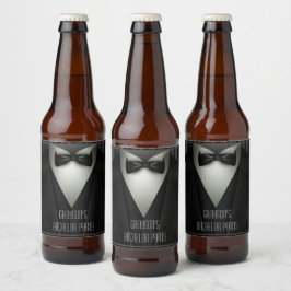 Elegant Formal Tuxedo Bachelor Party Bierflaschenetikett