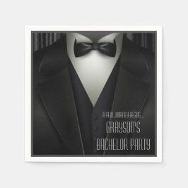 Elegant Formal Tuxedo Bachelor Party Serviette