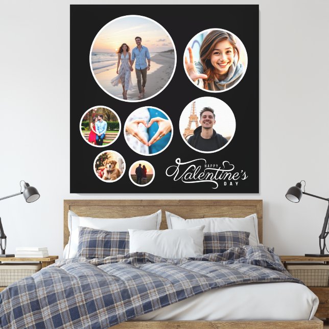 Elegant Foto Collage Valentine's Geschenk groß Leinwanddruck (Insitu (Schlafzimmer))