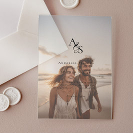 Elegant, Foto, klassisch, Monogramm, Hochzeit Acryleinladungen