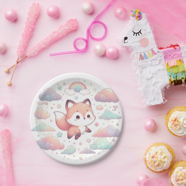 Elegant Fox Baby Shower Pappteller (Party)