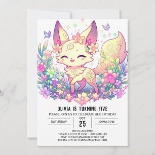 Elegant Fox Digitaler Geburtstag Einladung
