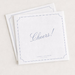 Elegant Frame Blue Wedding Napkins Serviette
