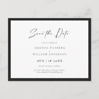 Elegant Frame Modern Save the Date Postkarte