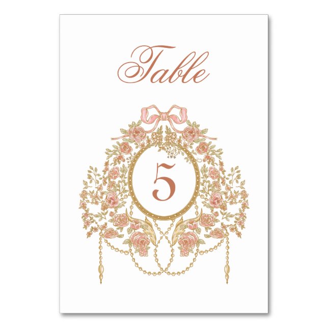 Elegant Frame Table Number Tischnummer (Vorderseite)