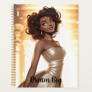 elegant, Frau, schwarz, schön, afrikanisch Planer