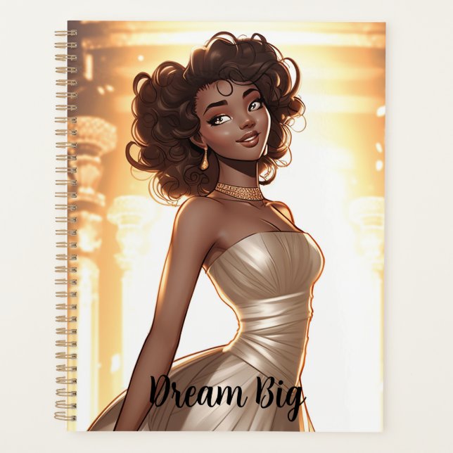 elegant, Frau, schwarz, schön, afrikanisch Planer (Vorderseite)