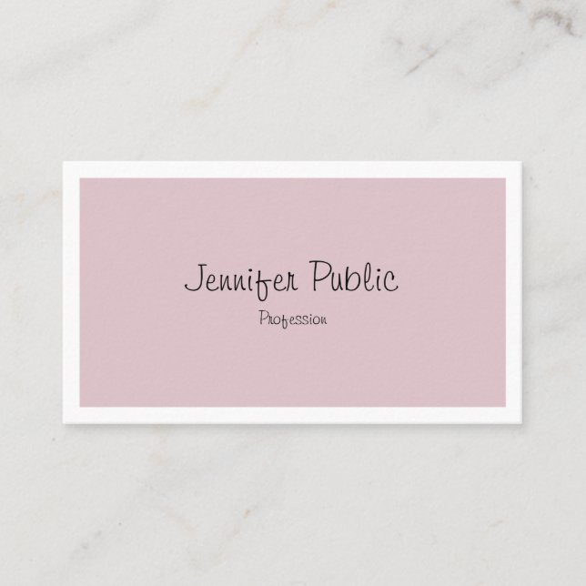 Elegant Freehand Script Clean Design Schlicht Tren Visitenkarte (Vorderseite)
