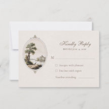 Elegant French Chateau Wedding Response Card
