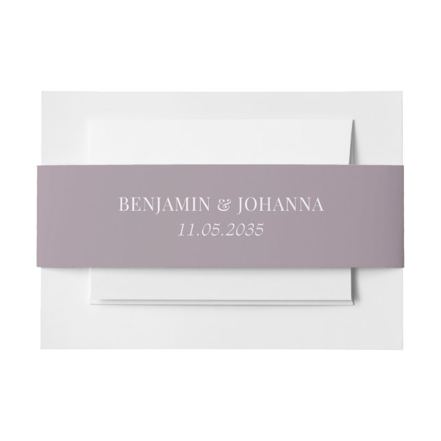 Elegant French Lilac Wedding Custom Einladungsbanderole (Vorderseite Beispiel)