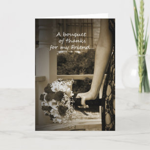 Elegant Friend Matron of Ehre Dankeschön Card Dankeskarte