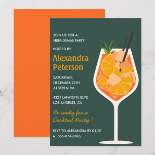 Elegant Friendsmas Einladungen Cocktail Modern