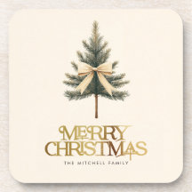 Elegant Frohe Christmas Pine Tree Bow Familie