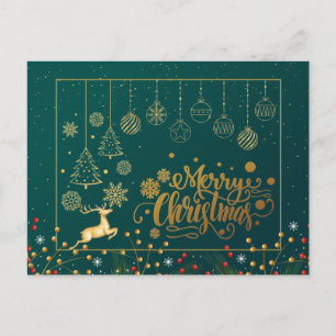 Elegant frohe Weihnachten, glücklicher Urlaub Postkarte