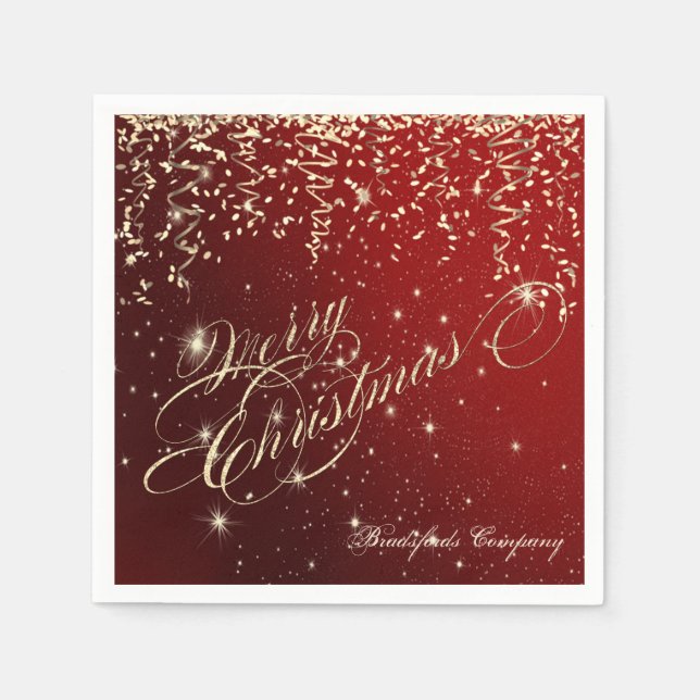 Elegant frohe Weihnachten ,Gold Confetti Serviette (Vorderseite)
