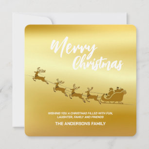 Elegant Frohe Weihnachten Gold Santa Deer Sled Wei
