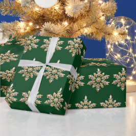 Elegant Frohe Weihnachten Gold Snowflake Weihnacht Geschenkpapier