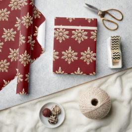 Elegant Frohe Weihnachten Gold Snowflake Weihnacht Geschenkpapier