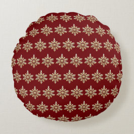 Elegant Frohe Weihnachten Gold Snowflake Weihnacht Rundes Kissen
