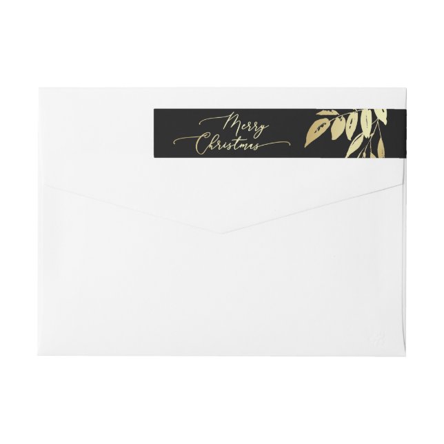 Elegant Frohe Weihnachten Imitate Gold Schwarz Bot (Rückseite)
