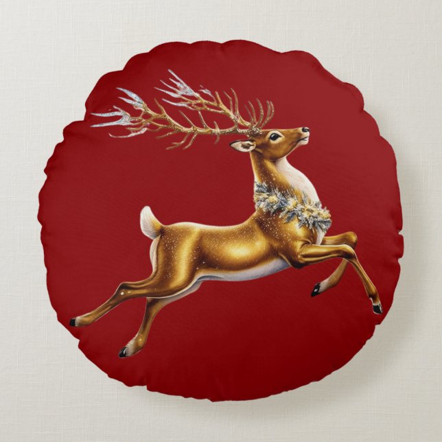 Elegant Frohe Weihnachten Rundes Kissen (Vorderseite)