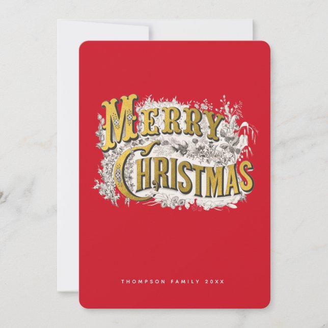 Elegant Frohe Weihnachten Rustikales Vintages Non- (Vorderseite)