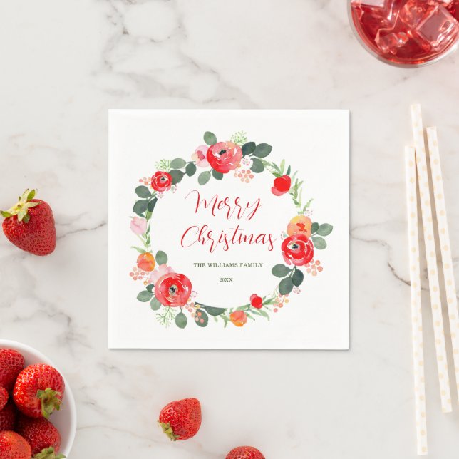 Elegant Frohe Weihnachts-Blume Weihnachten Serviette (Beispiel)