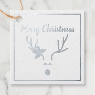 Elegant Frohe Weihnachts-Silberfresser Geschenkanhänger