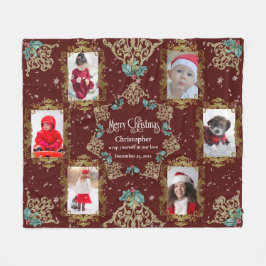 Elegant frohe Weihnachtsfamilie Foto Collage Fleecedecke