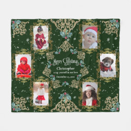 Elegant frohe Weihnachtsfamilie Foto Collage Fleecedecke
