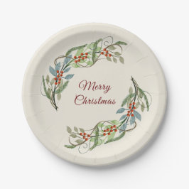 Elegant Frohe Weihnachtsfeier Botanisch Pappteller