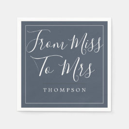 Elegant From Miss to Mrs Brautparty Navy Paper Serviette