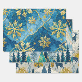 Elegant Frozen Dawn Holiday Geschenkpapier Set