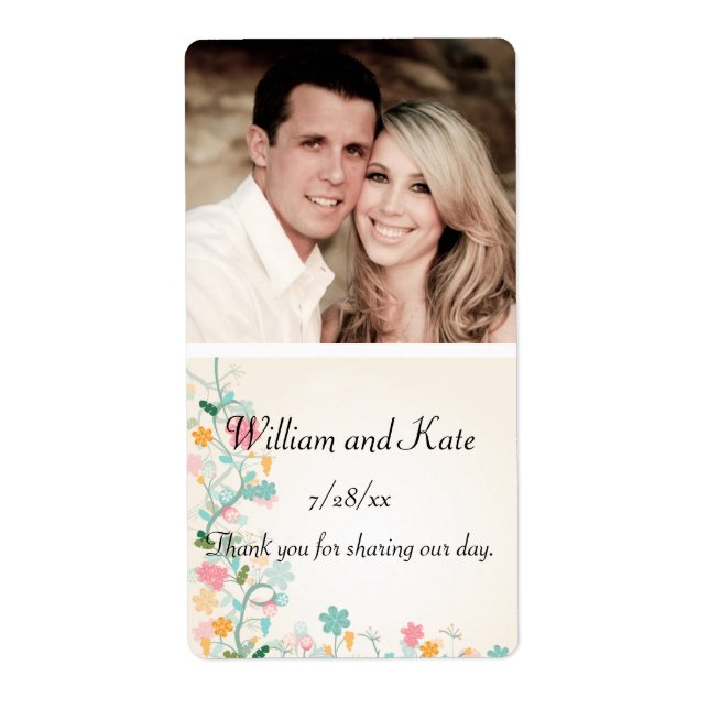 Elegant, Frühlingsblumen, Hochzeitswein, maßgeschn (Vorne)