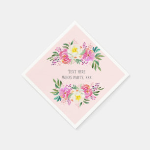 elegant, Frühlingsblumen rosa Blumen Serviette