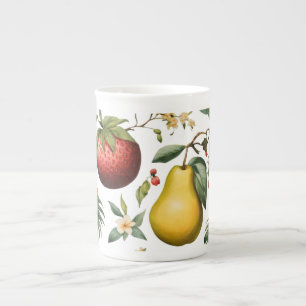 Elégant Fruit Aquarelle os Chine Mugs