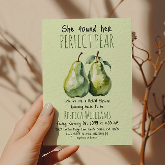 Elegant Fruit Brunch Perfect Pear Bridal Shower Einladung