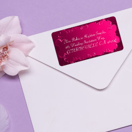 Elegant Fuchsia Pink Wedding Address Labels Adressaufkleber