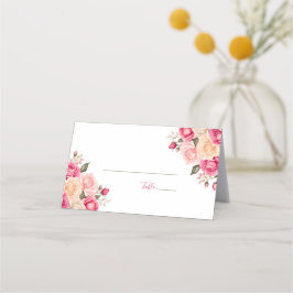 Elegant Fucia Pink und Elfenbeinküste Rose Hochzei Platzkarte