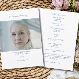 Elegant Funeral Photo Order Of Service Program  Programm