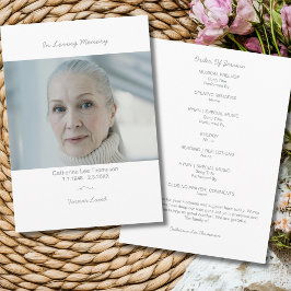 Elegant Funeral Photo Order Of Service Program  Programm