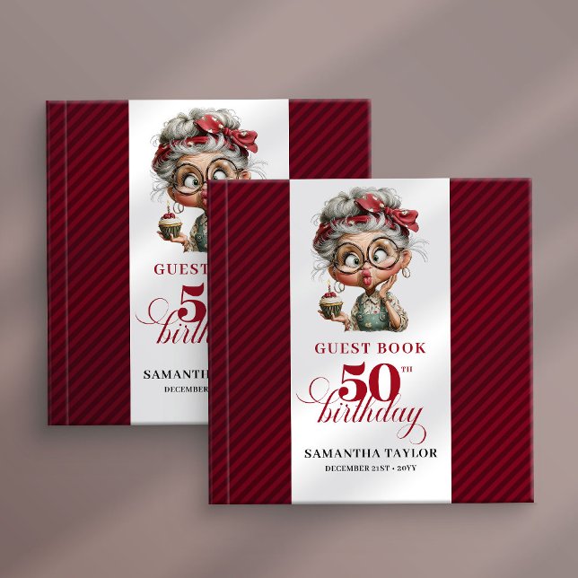 Elegant Funny Lady 50th Birthday Humor Guest Book Gästebuch (Elegant Funny Lady 50th Birthday Humor Guest Book

)