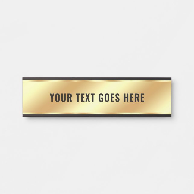 Elegant für Ihren benutzerdefinierten Text Gold Te Türschild (Vorderseite )