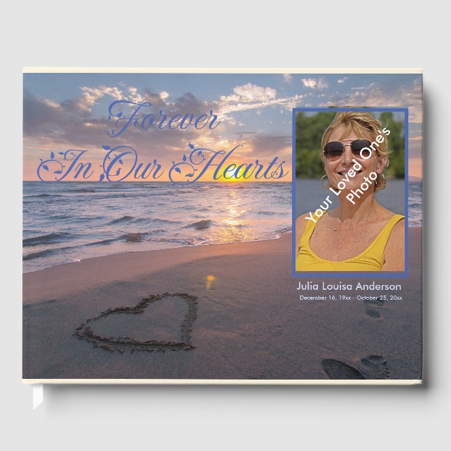 Elegant für immer in unserem Herzen Beach Sunset F Gästebuch (Vorderseite)