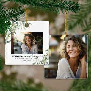 Elegant für immer in unseren Herzen Gedenkfoto Keramikornament