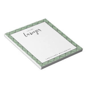 Elegant Future Lawyer Karo Pattern Personalisiert Notizblock