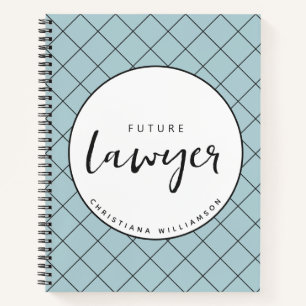 Elegant Future Lawyer Karo Pattern Personalisiert Notizbuch